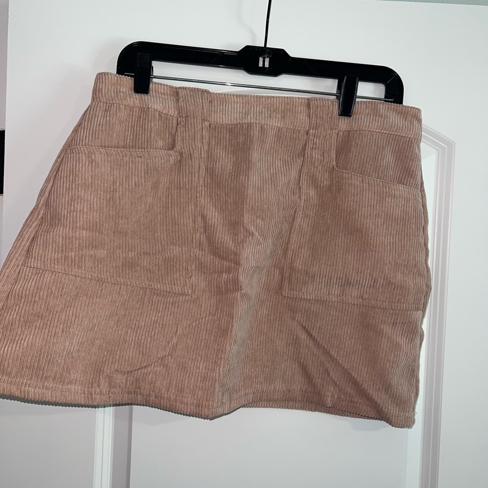 Corduroy Mini Skirt in Light Pink